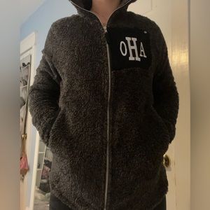 Fuzzy zip up jacket